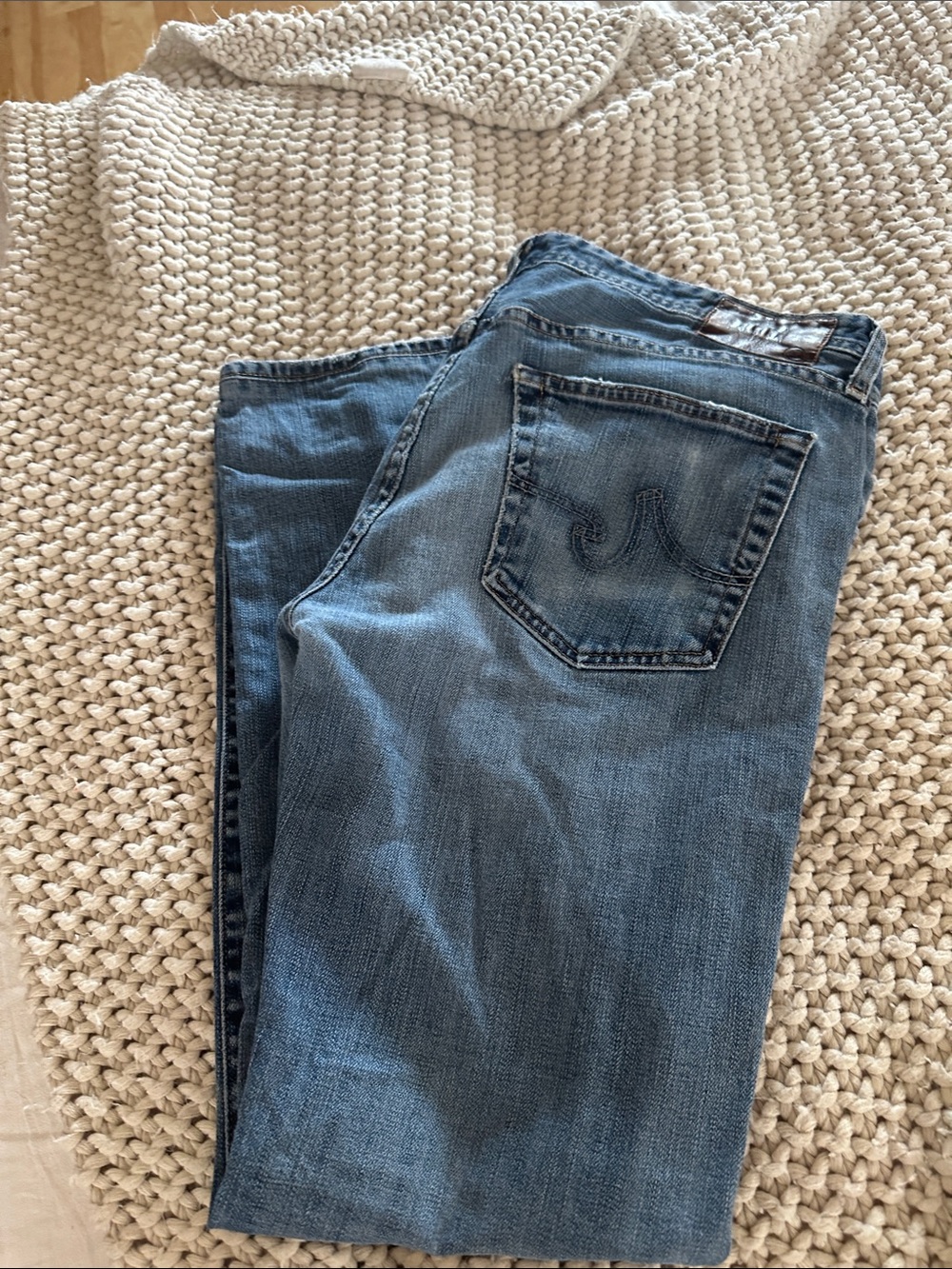 Ag Adriano Goldschmied Men's Straight Leg Blue Jeans